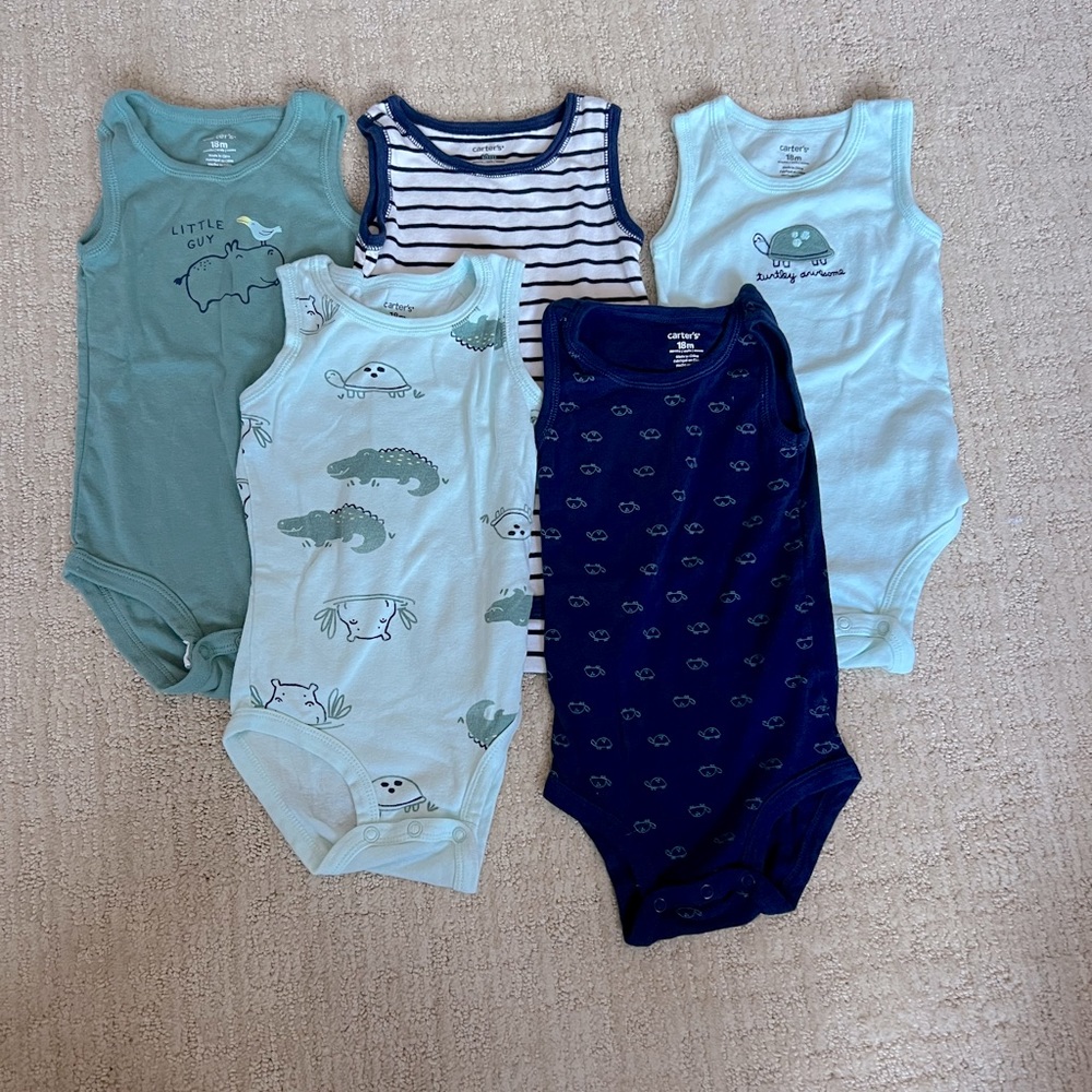 Carters Tank Top Onesie 5 Pack Bundle 18 Months